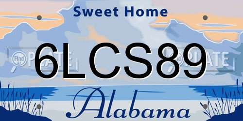 6LCS89 Alabama License Plate