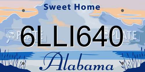 6LLI640 Alabama License Plate