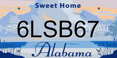 6LSB67 Alabama License Plate