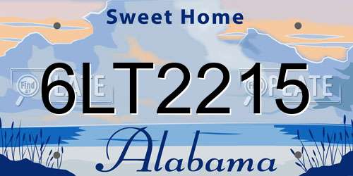 6LT2215 Alabama License Plate