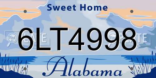6LT4998 Alabama License Plate