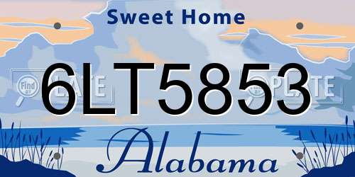6LT5853 Alabama License Plate