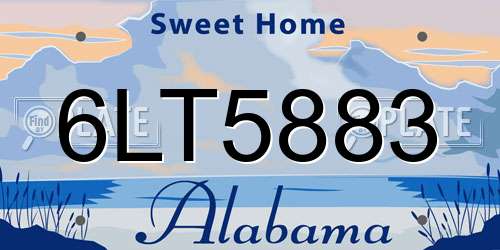 6LT5883 Alabama License Plate