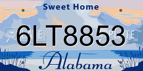 6LT8853 Alabama License Plate
