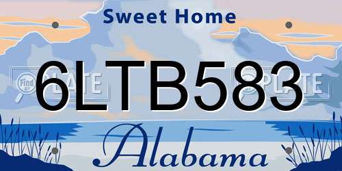 6LTB583 Alabama License Plate