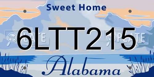 6LTT215 Alabama License Plate