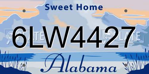6LW4427 Alabama License Plate