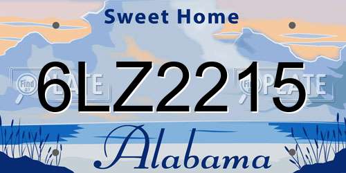 6LZ2215 Alabama License Plate