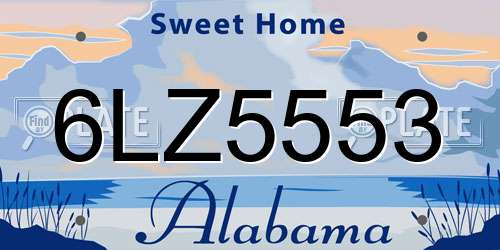 6LZ5553 Alabama License Plate