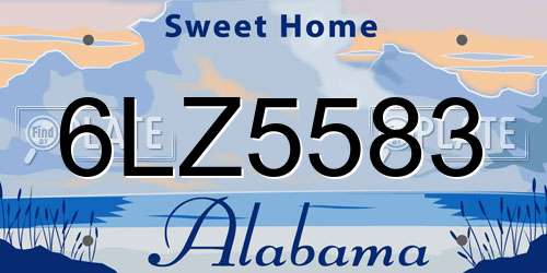 6LZ5583 Alabama License Plate