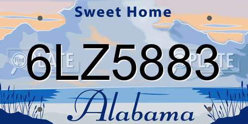 6LZ5883 Alabama License Plate