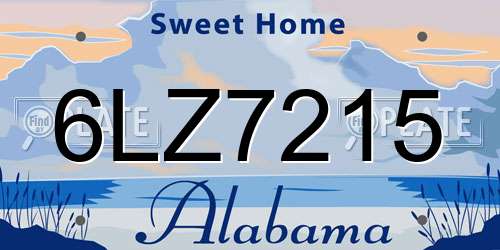6LZ7215 Alabama License Plate