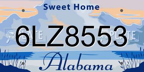 6LZ8553 Alabama License Plate