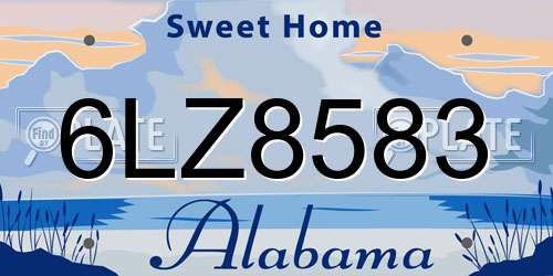 6LZ8583 Alabama License Plate