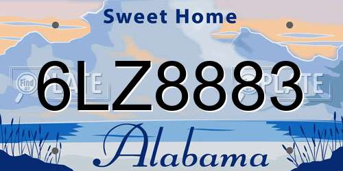 6LZ8883 Alabama License Plate