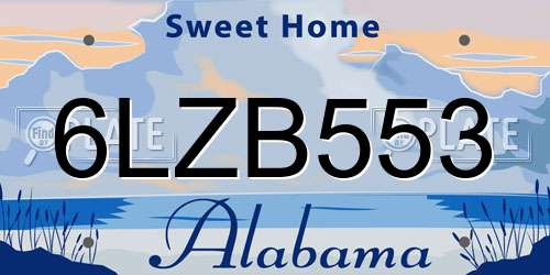 6LZB553 Alabama License Plate