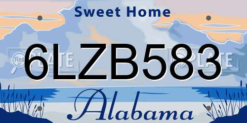6LZB583 Alabama License Plate