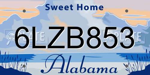 6LZB853 Alabama License Plate