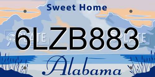 6LZB883 Alabama License Plate