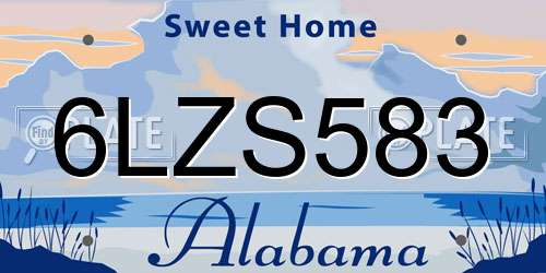 6LZS583 Alabama License Plate
