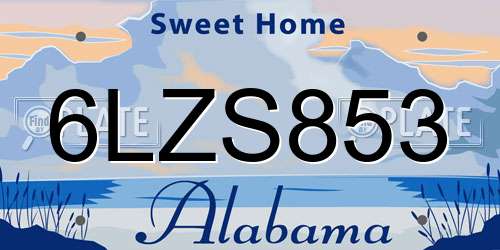 6LZS853 Alabama License Plate