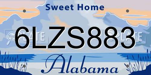 6LZS883 Alabama License Plate