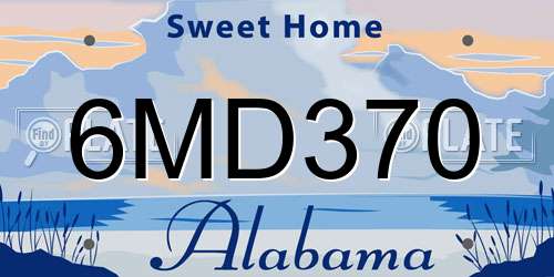 6MD370 Alabama License Plate