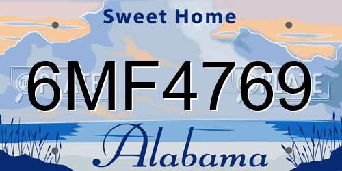 6MF4769 Alabama License Plate