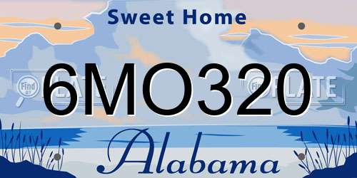 6MO320 Alabama License Plate