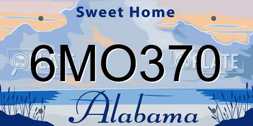 6MO370 Alabama License Plate