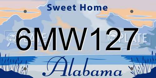 6MW127 Alabama License Plate