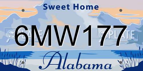6MW177 Alabama License Plate