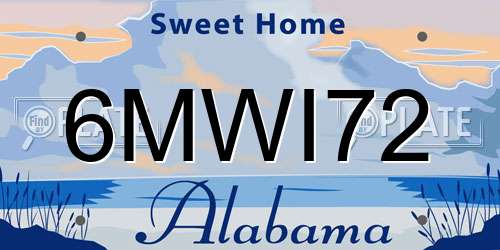 6MWI72 Alabama License Plate