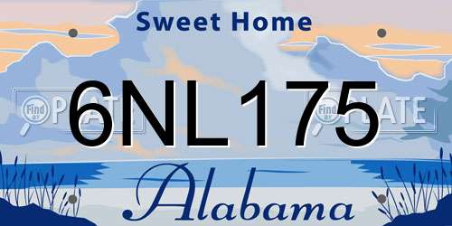 6NL175 Alabama License Plate