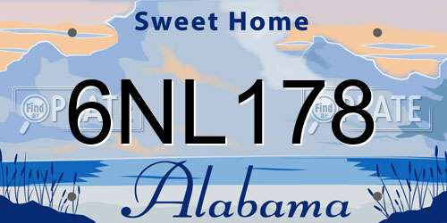 6NL178 Alabama License Plate