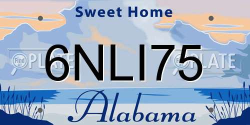 6NLI75 Alabama License Plate