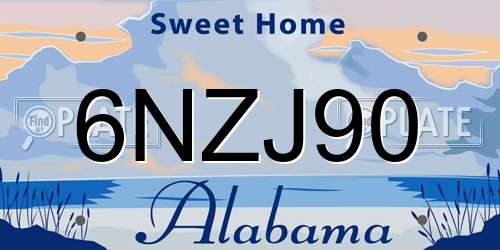 6NZJ90 Alabama License Plate