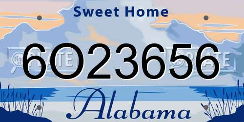 6O23656 Alabama License Plate