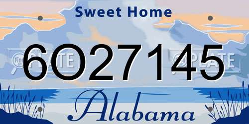 6O27145 Alabama License Plate