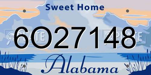 6O27148 Alabama License Plate
