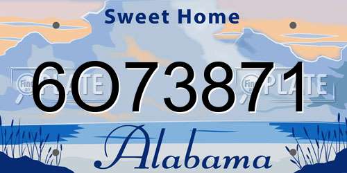 6O73871 Alabama License Plate