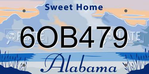 6OB479 Alabama License Plate