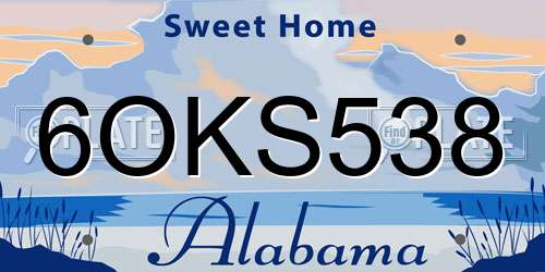 6OKS538 Alabama License Plate