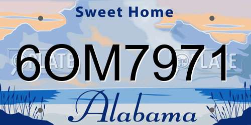 6OM7971 Alabama License Plate