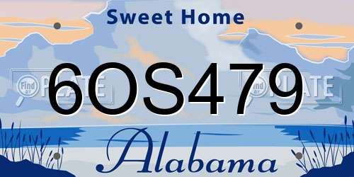 6OS479 Alabama License Plate
