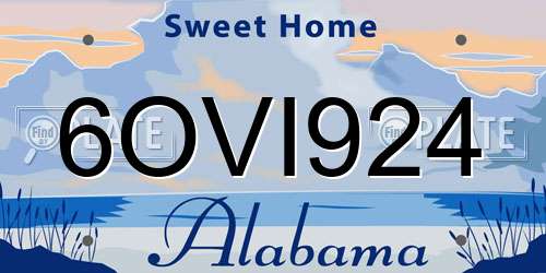 6OVI924 Alabama License Plate