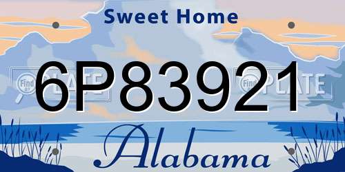 6P83921 Alabama License Plate
