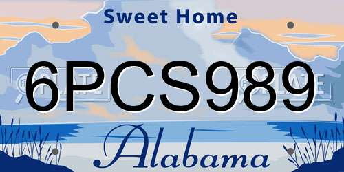 6PCS989 Alabama License Plate