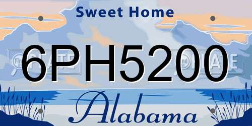 6PH5200 Alabama License Plate