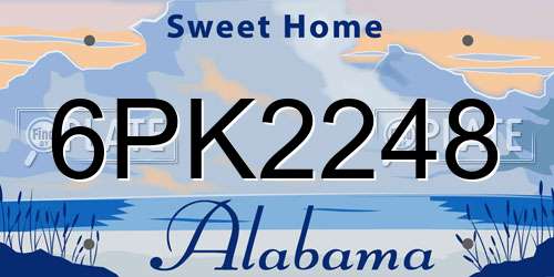6PK2248 Alabama License Plate